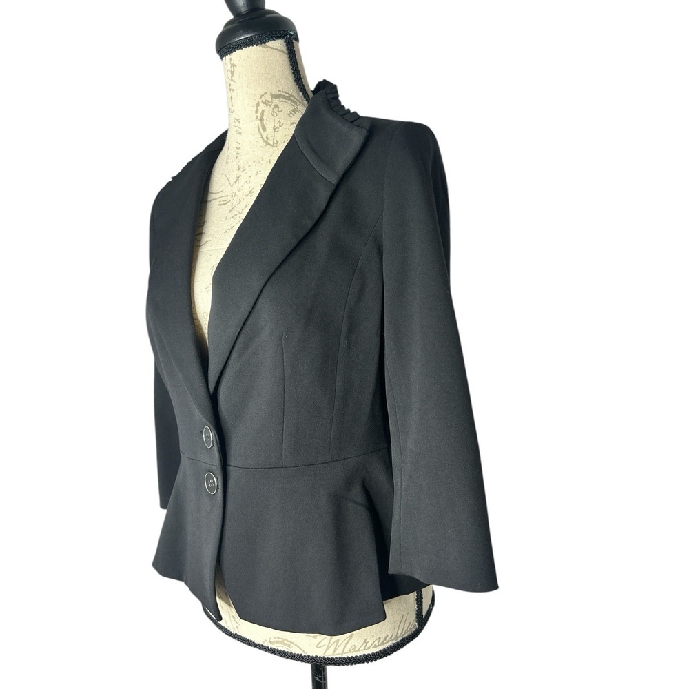 White House‎ Black Market Jacket 4 Womens black Blazer stretch two-button NWT